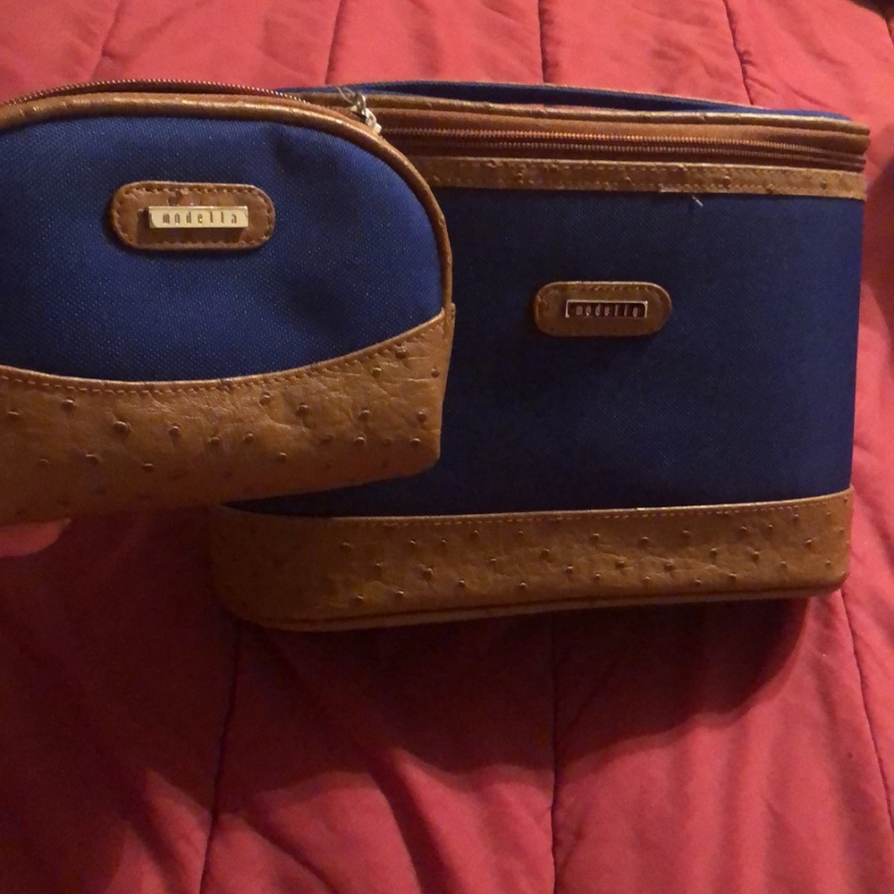 Modella Cosmetic Make Up 2 piece Travel Set,  Toiletry Bag, Pouch Set New